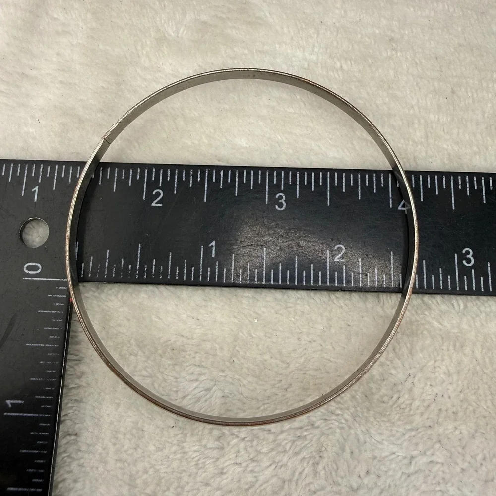 Vintage Bangle Bracelet Silver Tone Polished Minimalist Stackable 8.5